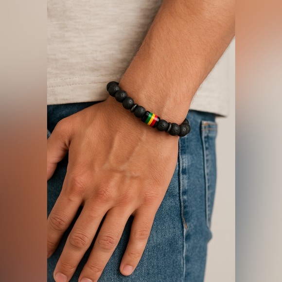 Lava Stone Rasta Bracelet set โ Strength, Unity & Protection - Picture 5 of 8